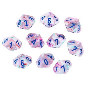 Chessex Festive Pop Art/Blue Set of 10 d10 Dice